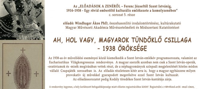 Ah, hol vagy, magyarok tündöklő csillaga – 1938 öröksége